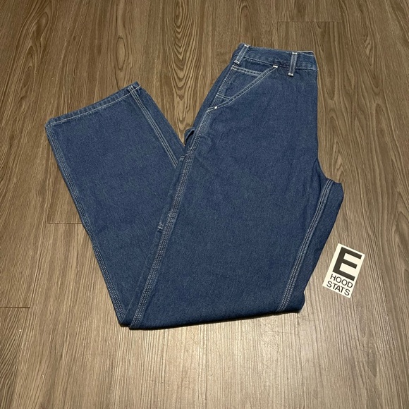 Carhartt Original Dungaree Fit Blue Mens Size 30 X 34 Carpenter Jeans - Picture 8 of 13